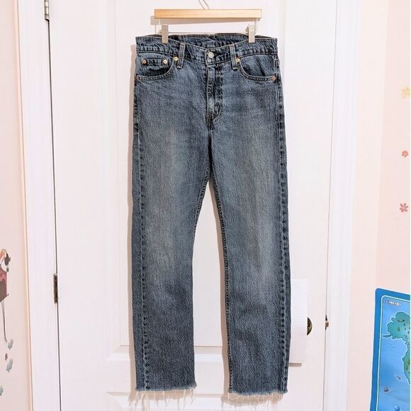 Levi's 513  jean raw hems size L30 W30 G2 - Picture 1 of 15